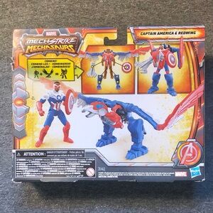 MARVEL MECH STRIKE MECHASAURS CAPTAIN AMERICA & REDWING 4" FIGURE
